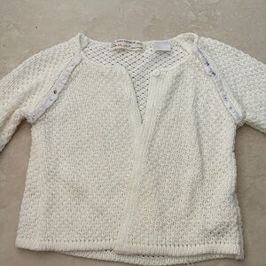 Zara Kids White Knit Cardigan